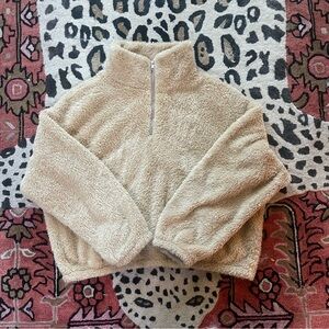 Cozy Tan Sherpa Pullover
